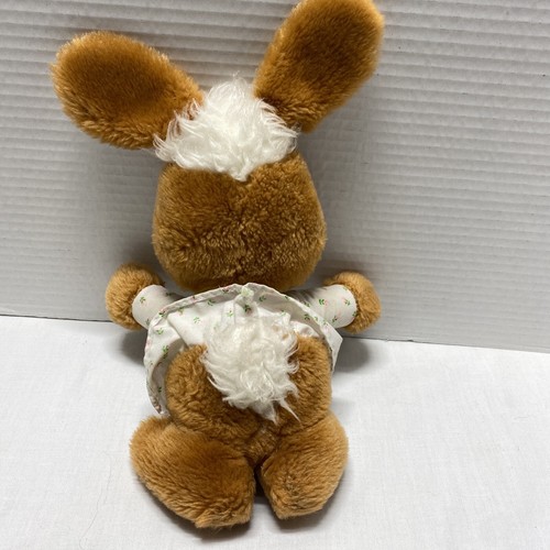 Vintage 12" Untagged Brown Bunny Rabbit Plush felt tongue fabric body ears - Picture 7 of 10