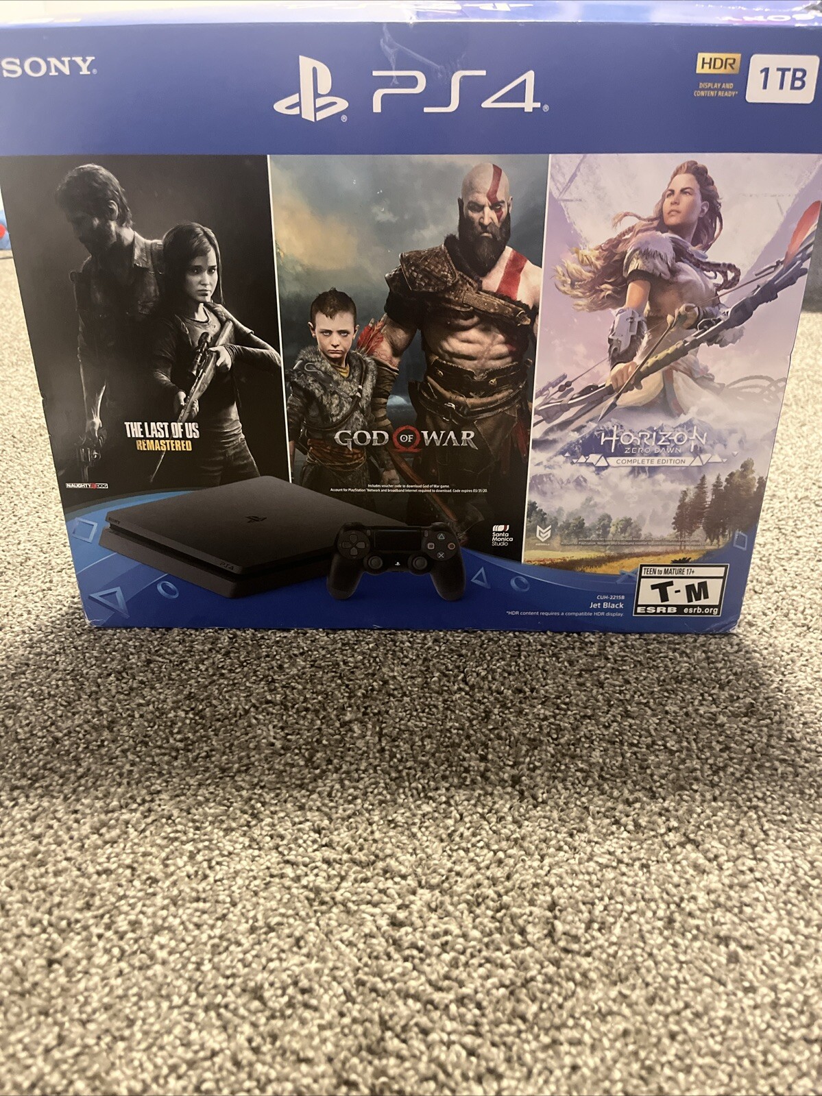 Sony PlayStation 4 Slim 1TB Console - Jet Black With 4 Games And 2 Controllers
