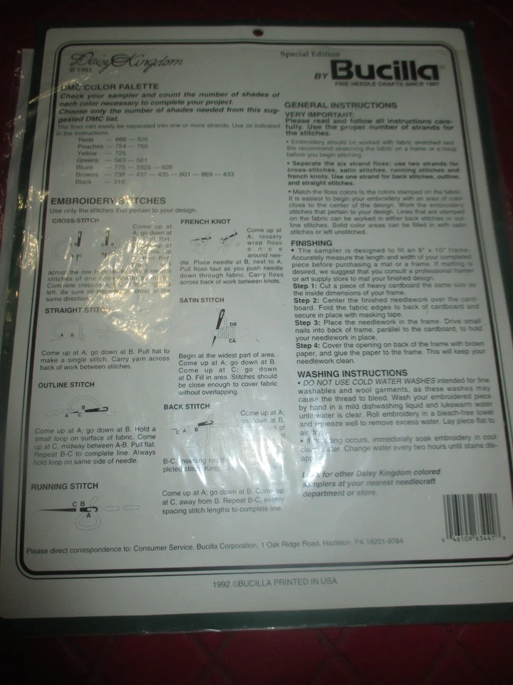 DAISY KINGDOM Vintage BEARY CHRISTMAS Stamped CROSS STITCH Sampler - 1990's - Image 2 of 2