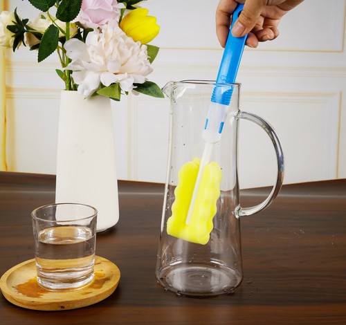 1.5L Glaskaraffe Karaffe Deckel mit Filter Saft Wasser Krug Kanne Edelstahl - Bild 7 von 9