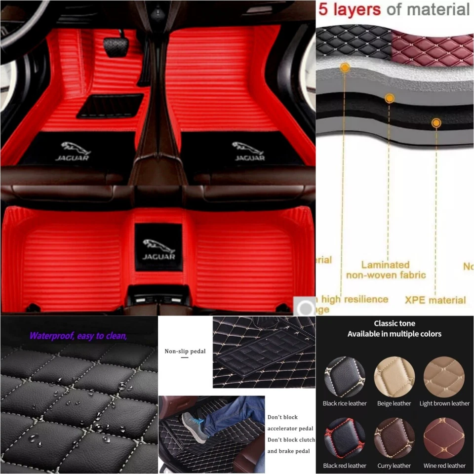 For Jaguar All Models Car Floor Mats Waterproof Cargo Liners Custom Carpets - Image 2 of 4