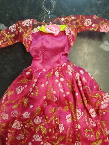 Fuchsia Pink with Sleeves Made for 11.5" dolls ball gown dress UKSeller Free P&P - Picture 3 of 4