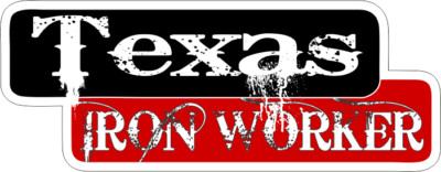Texas Iron Worker 12'' x 4'' 5/8 white outline Rectangle Bumper Sticker Car Decal 