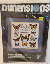 Dimensions Cross Stitch Kit 3540 Butterflies are Beautiful New Vintage 1983 NOS