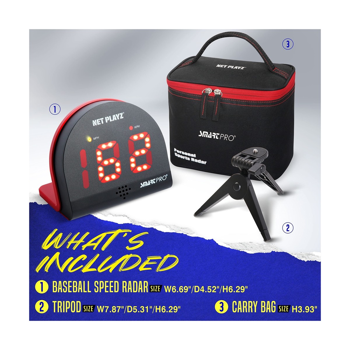 NET PLAYZ Soccer Speed Radar, Measure Shot-Power Shot Speed