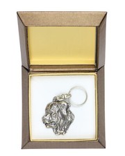 Tosa Inu, Tosa Dog - Silver Plated Pendant With A Dog In A Decorative
