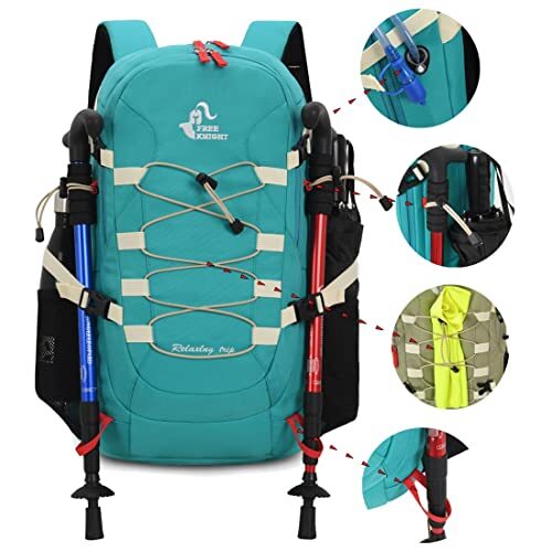 40L Waterproof Hiking Backpack with Rain Cover, Outdoor Sport Travel Bag Blue - Picture 4 of 6