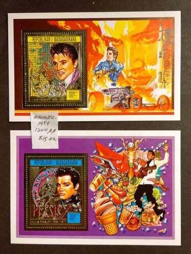 6er Set Elvis Pressley Briefmarken zum 70. Jubiläum/S. Blätter 24kt Goldfolie SCHÖN! - Bild 3 von 10