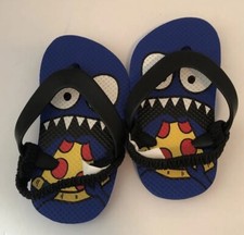 The Childrens Place TCP baby boys 4-5 Pizza flip flop sandals Blue Black