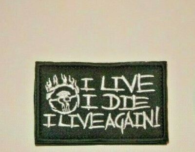 Mad Max Fury I LIVE I DIE I LIVE AGAIN 3.25'' x 2'' Embroidered Hook & Loop Patch 