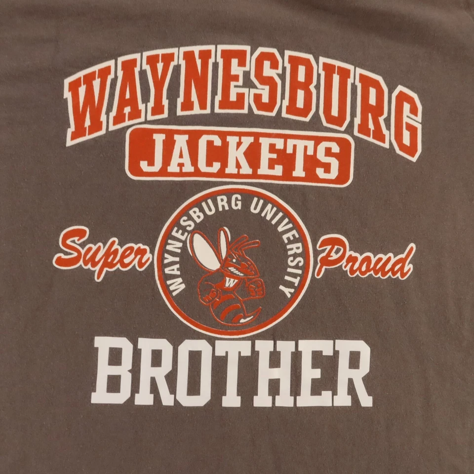 Waynesburg Yellow Jackets Shirt Mens M Gray 100% Cotton Short Sleeve - Image 2 of 4