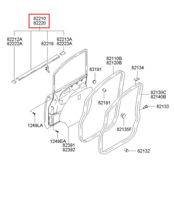 GENUINE WSTRIP RH FRONT DOOR OUTSIDE SUITS HYUNDAI TRAJET 2005-2006 2.7LPETROL