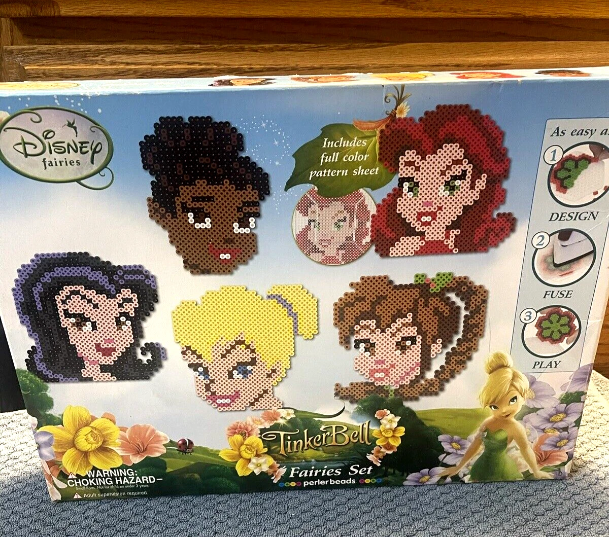 Disney Fairies Perler Bead Set: 4000 Beads, 5 Fairy Peg Boards & Ironing  Sheets