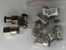 10-PACK STC FC 1/4 N 1/4 K FEMALE PUSH-IN AIR/ PNEUMATIC CONNECTORS/ FITTINGS
