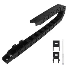 R38 18mm x 18mmInner H x Inner W Black Plastic Cable Wire Carrier Drag Chain ...
