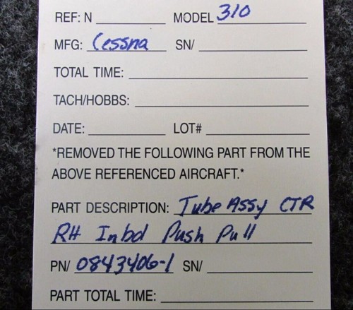 0843406-1 (Use: 0843406-3) Cessna 310 Tube Assy Center RH Inbd Push Pull - Picture 6 of 6