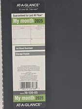 At-A-Glance 70-130-05 My Month 2025 Spiral-Bound Calendar