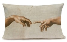 Kissenbezug Canvas-Stoff Renaissance Michelangelo Die Erschaffung Adams Detail