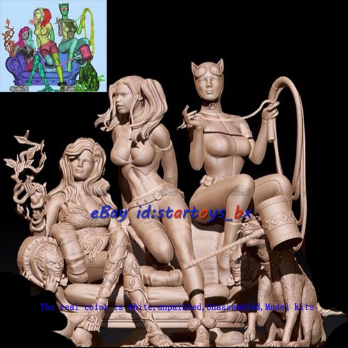 Harley Quinn & Poison Ivy &Catwoman 1:8 Unpainted 3D Print Model Kit Unassembled - 第 1/10 張圖片