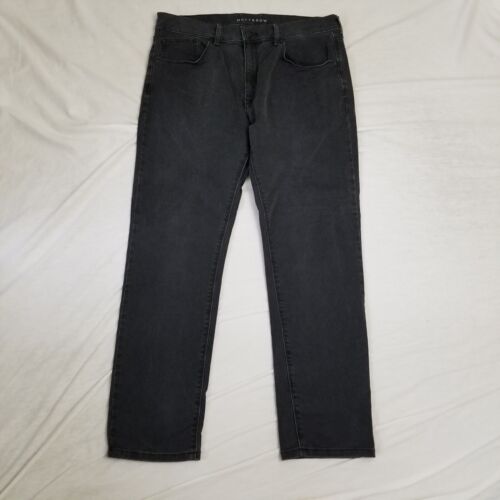 Mott & Bow Jeans Herren 35x30 Schwarz Stoneweash Slim Fit Straight Leg Stretch Denim