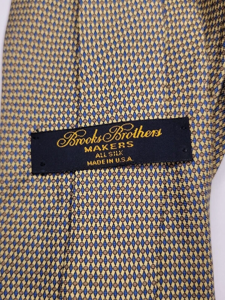 Corbata formal Brooks Brothers para hombre 56"Lx3,75"W beige/azul Foto 3 de 4