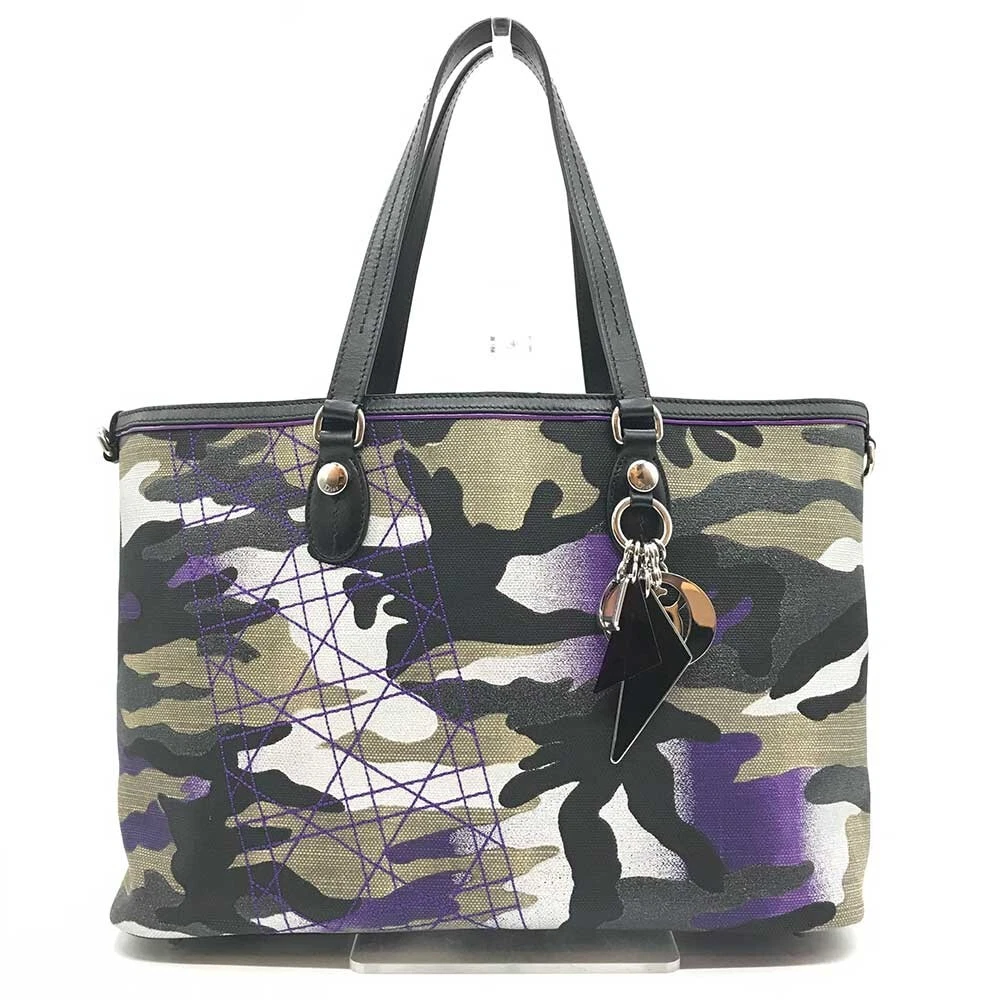 Sac fourre tout Christian Dior Anselm Lyle camouflage toile cuir multicolore