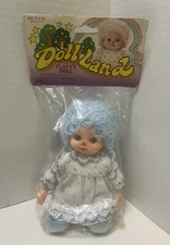 Vintage Ja-Ru Doll Land Fluffy Doll Vinyl Soft Body Blue New In Package