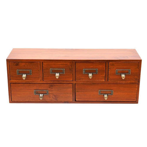 6 Drawers Desktop Dresser Wooden Storage Dressers Chests of Drawers for Bedroom - Picture 13 of 21