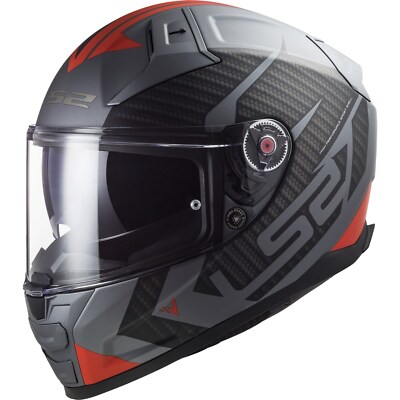 Motorrad Helm M - LS2 Vector II 2 Splitter FF811 - titan-rot matt