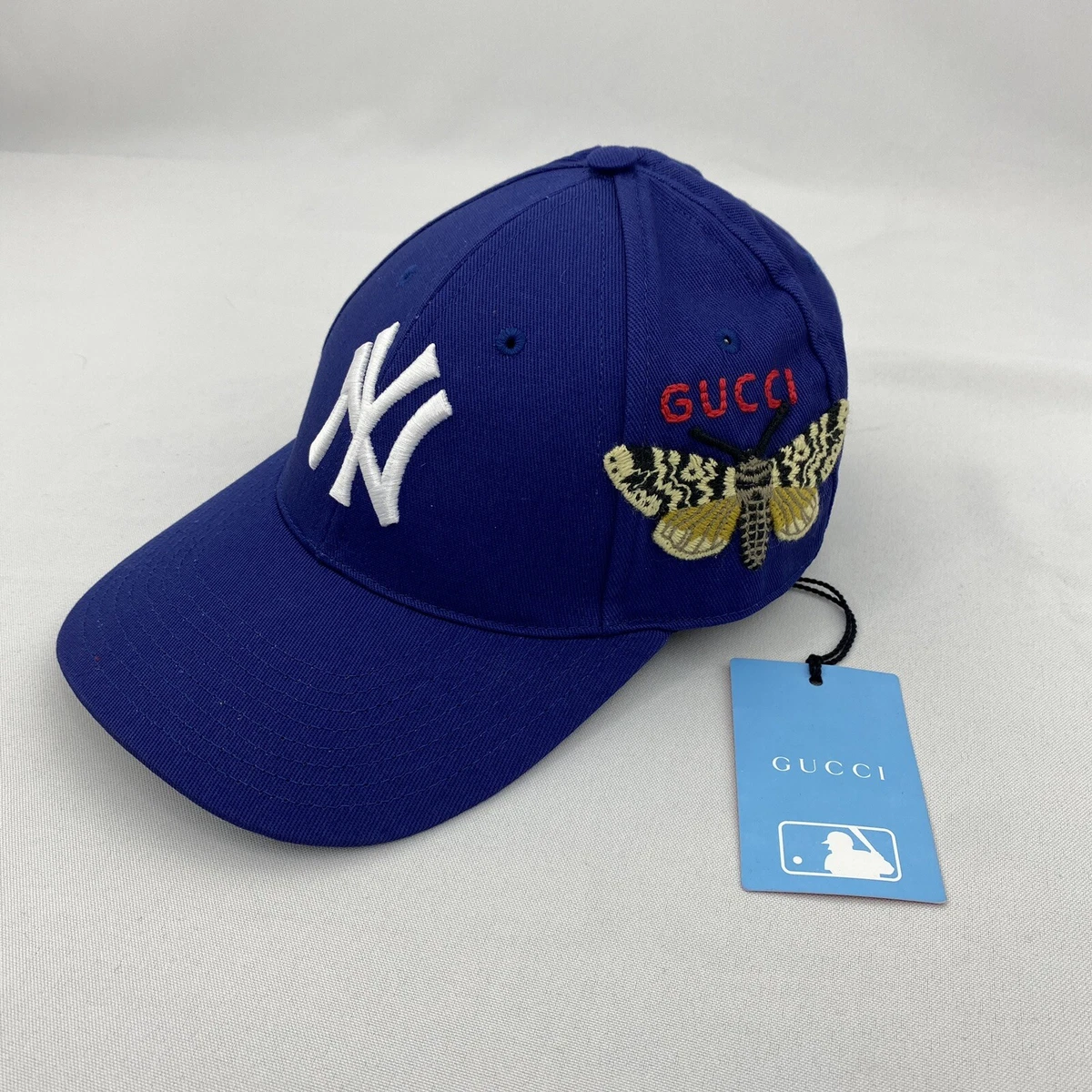 New GUCCI NY Yankees MLB Baseball Cap Embroidered Butterfly Design Hat 57-61
