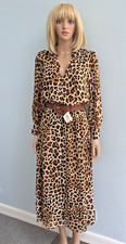 Brand New ZARA Leopard Animal Print Midi Dress With Belt Size M B38"