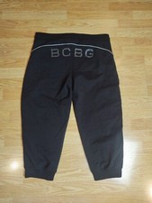 BCBG Women's Black Rhinestone Studded Crop Sweatpants See Measurements.   B6