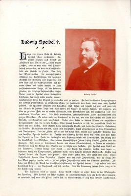 Rudolph Lothar Zum Tode von Ludwig Speidel Wiener Schriftsteller Nachruf v.1906