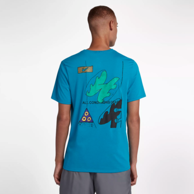 Nike MEN'S ACG Tee ALL CONDITIONS GEAR BLUE TEAL TURQUOISE SIZE