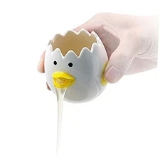 LuoCoCo Cute Egg Separator, Ceramics Vomiting Chicken Egg Yolk White Yellow