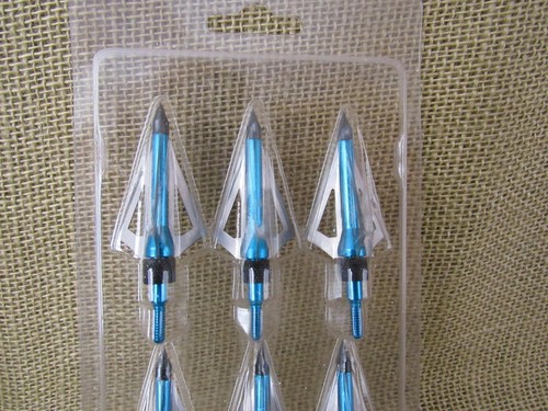 ARCHERY HUNTING TESTE LARGHE Confezione Sigillata da 6 ~ Blu ~ NUOVO - Foto 7 di 7