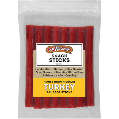 Honey Brown Sugar Turkey Sausage Snack Sticks, Naturally Smoked, Ready to Eat, H