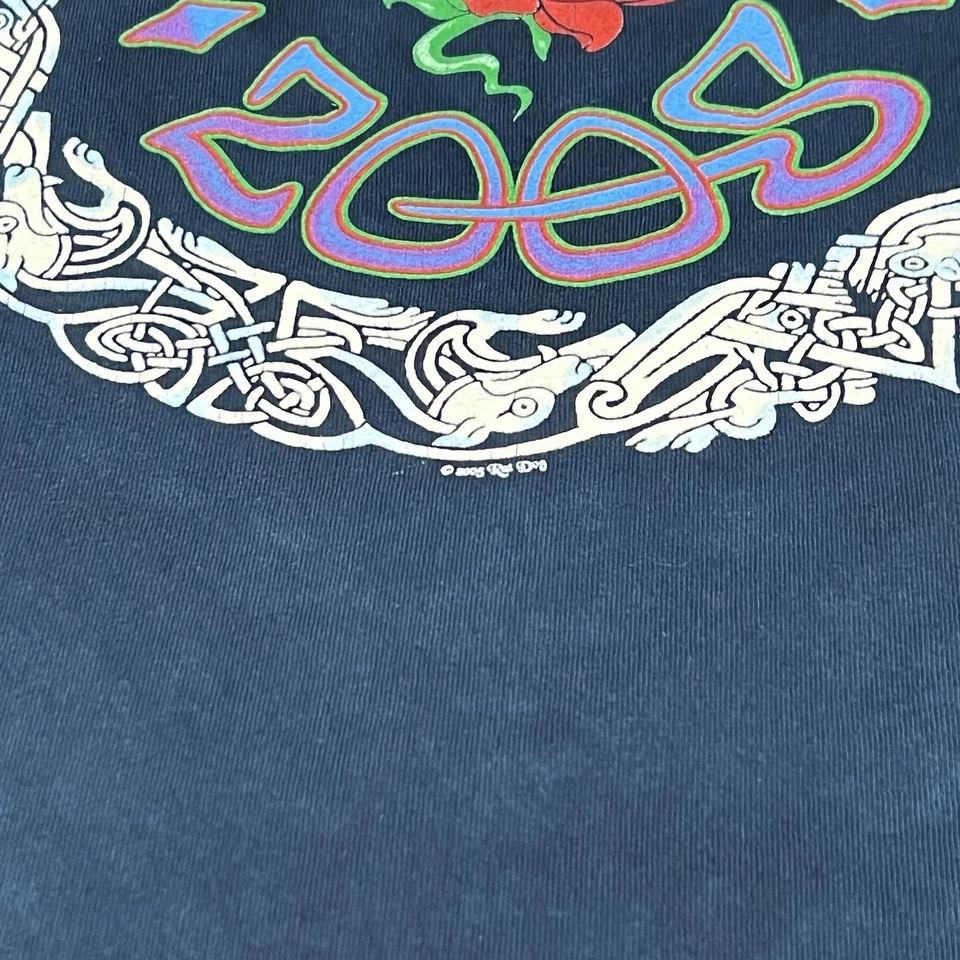 VINTAGE 2005 RatDog Hand Dyed BLUE 2XL Short Sleeves Graphic T Shirt - Image 3 of 4