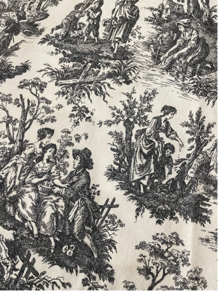 Cortina de ducha vintage Waverly Country Life Toile guinga algodón país francés Foto 3 de 4