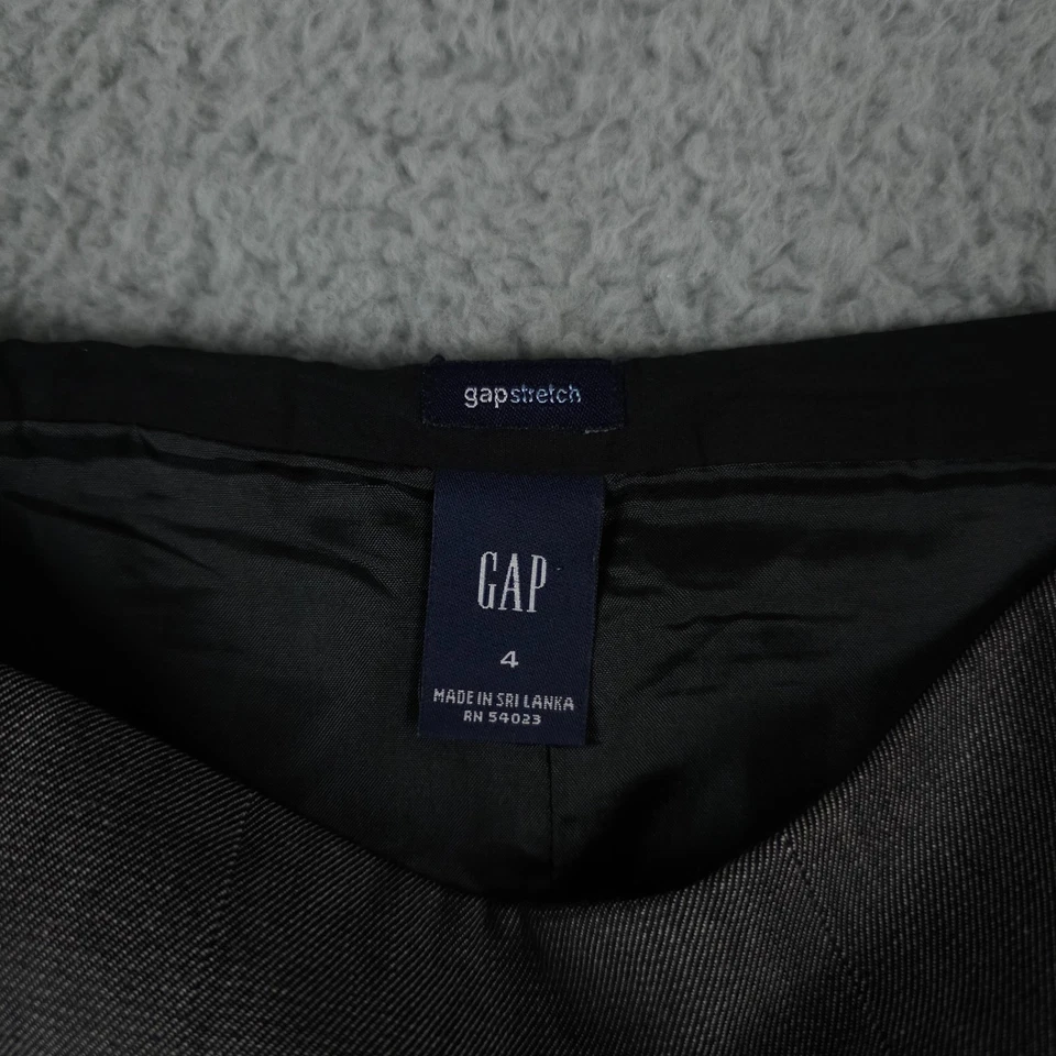 Saia Gap Vintage Feminina 4 Mescla de Lã Cinza Plissada Bainha Peplum Joelho Escritório Y2K - Imagem 3 de 4