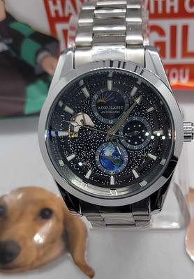 379 poedagar Aokulasic Automatic Moon Phase Starry Blue Dial 43mm 