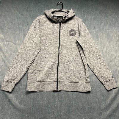 Quiksilver Adapt Men's Hoodie Size L Gray Full Zip Heather Fleece Performance