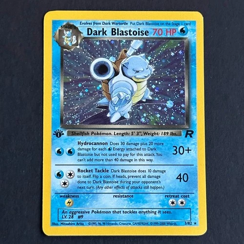 1st Edition Dark Blastoise 3/82 Team Rocket Holo Rare Pokemon Card