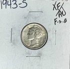 1943-S MERCURY SILVER DIME ~ XF/AU / FULL SPLIT BANDS ~ NICE COIN