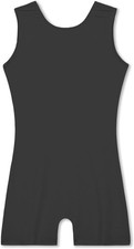 Nymphperi Girls Gymnastics Leotards Toddler Sleeveless 5-6 Years, Solid Black