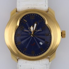 Orologio O.I.W. Officine Italiane Wrist Watch Donna Dorato Quadrante Blu Datario