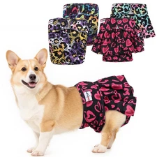 Female Dog Diapers Reusable No Tail Hole Period Panties Washable Diapers Fema...