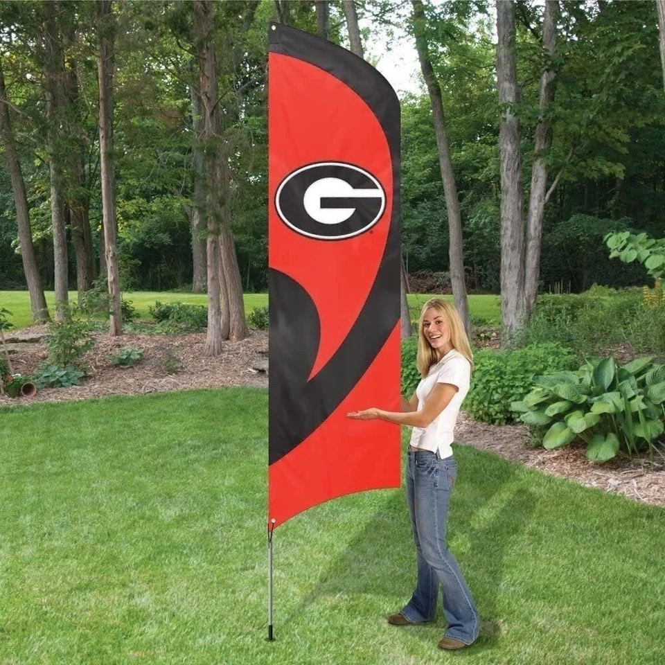 Universidad de Georgia Bulldogs Equipo Alto Bandera Tailgating Bandera Kit 8.5 x 2.5... Foto 2 de 2