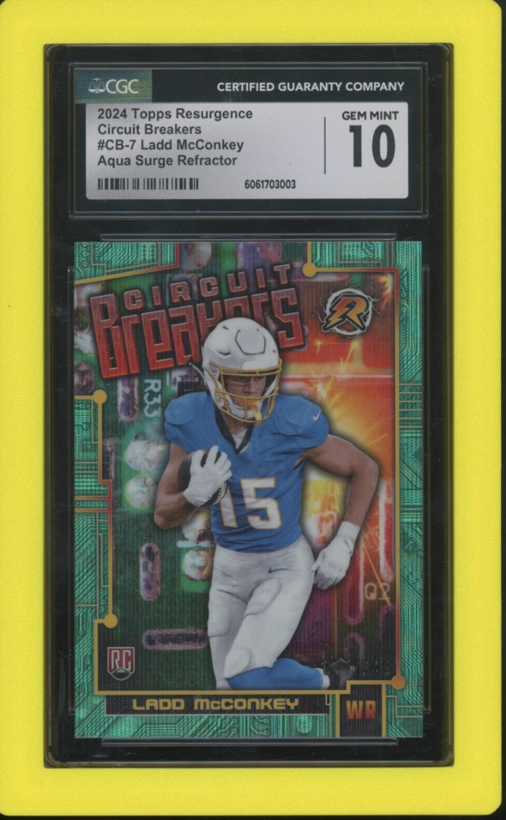 2024 Topps Resurgence Circuit Breakers Ladd McConkey Aqua Surge /249 #CB-7 RC