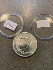 Britannia 2023 1 oz Silver .999 Bullion Coin (QE II) in capsule PRE OWNED (P116)